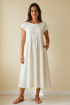 Vera – Vestido midi de lino