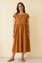 Vera – Vestido midi de lino