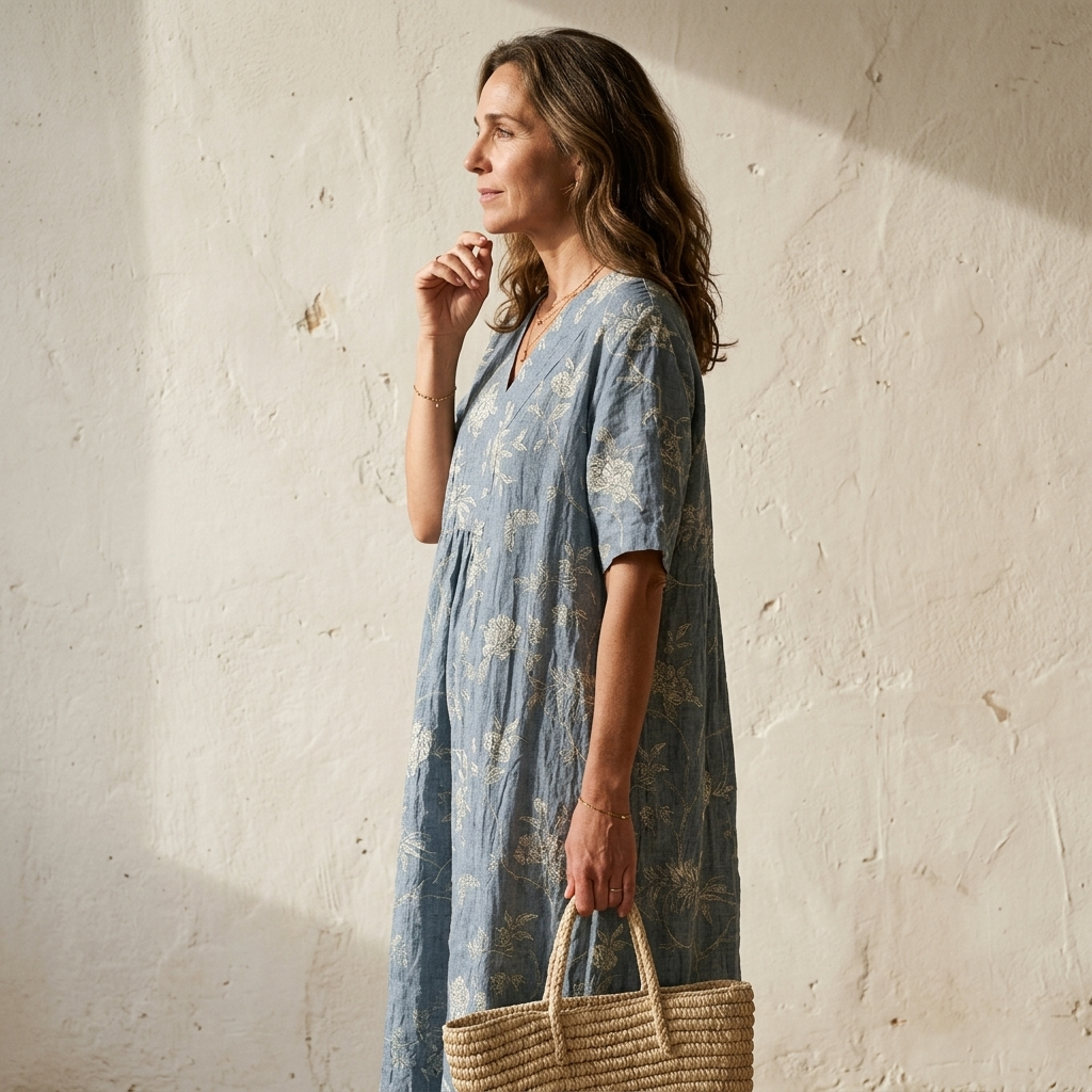 Vestido Jardín Azul