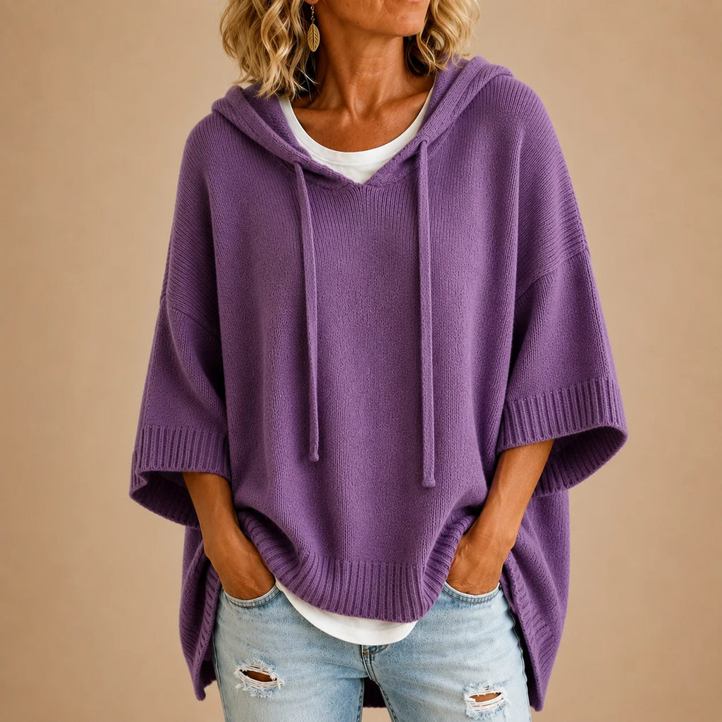 Octavia - Poncho de Punto con Capucha