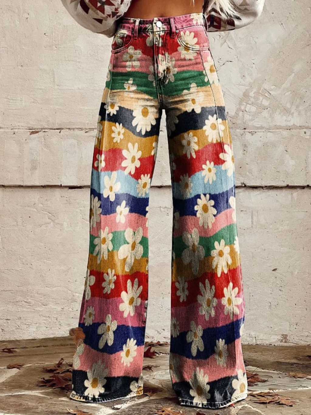 Léon – Pantalones retro florales de verano