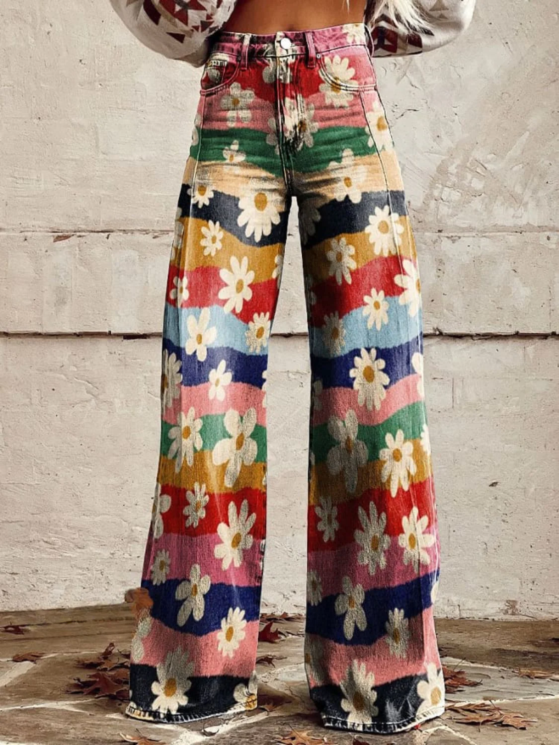 Léon – Pantalones retro florales de verano