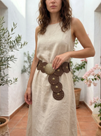 Selene – Cinturón de piel con hebilla dorada