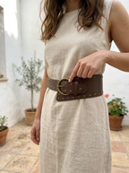 Ottavia – Cinturón de piel con hebilla joya