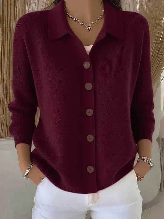 Edith - Chaqueta de Punto con Cuello y Botones