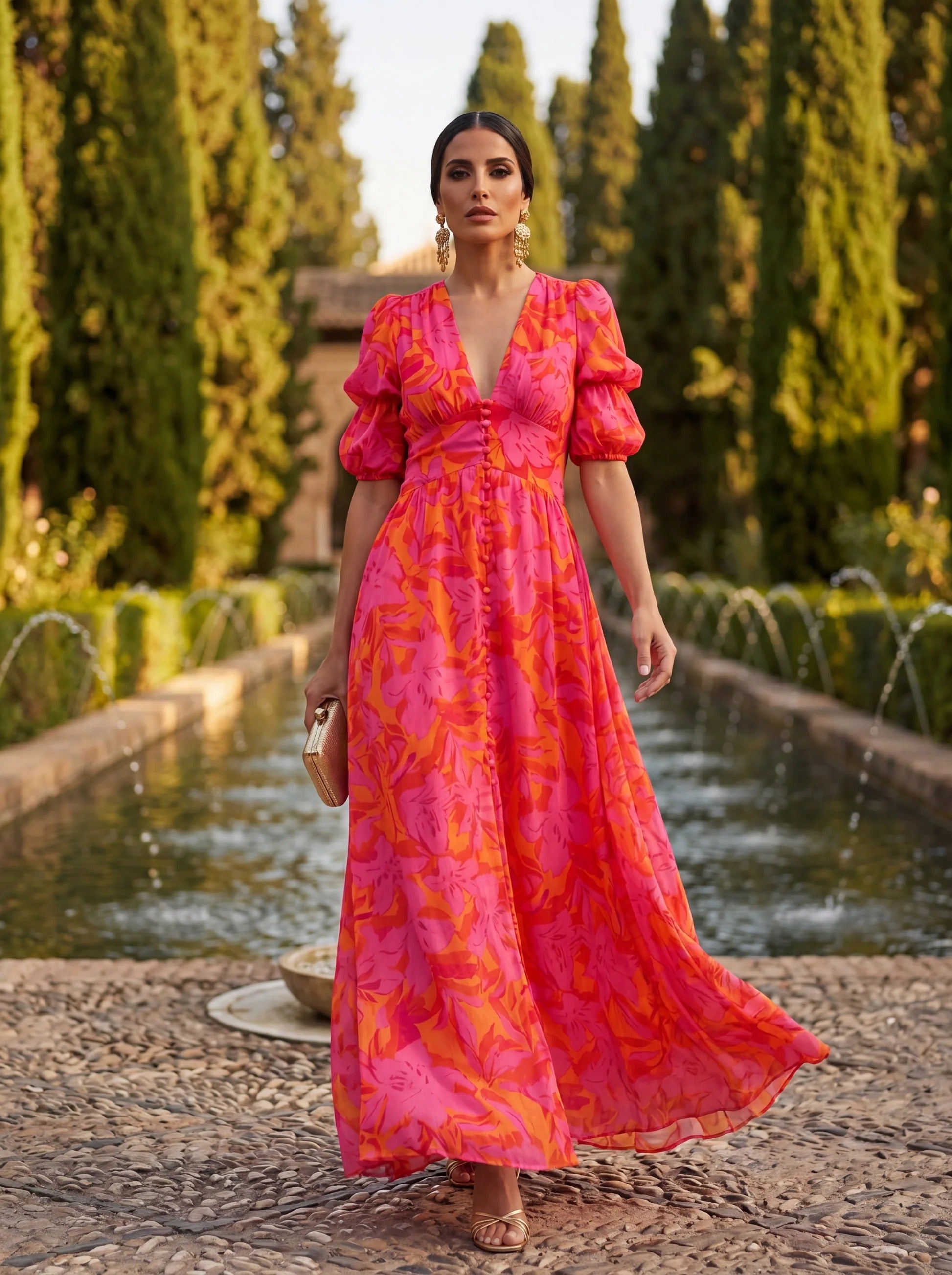 Chiara - Vestido largo de flores
