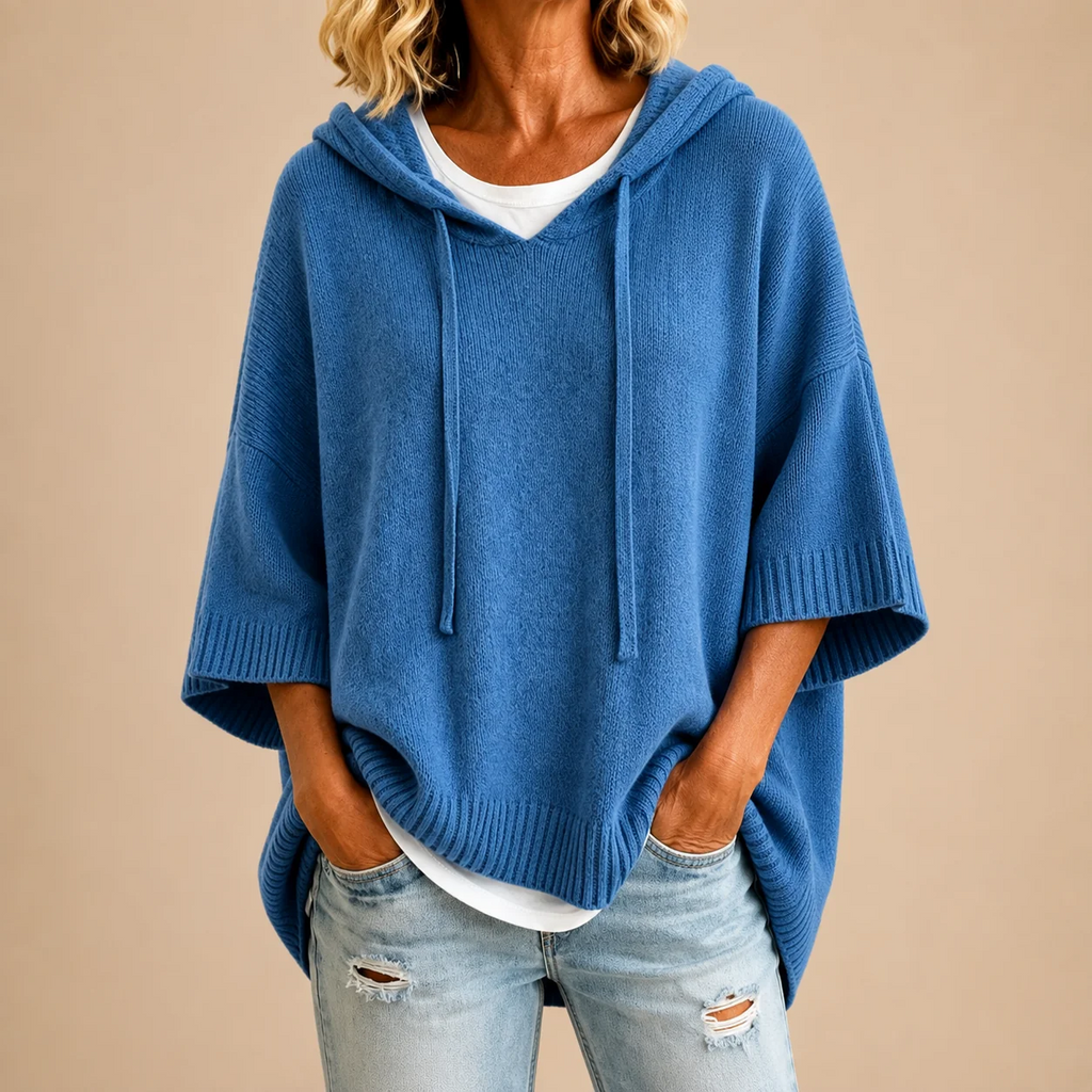 Octavia - Poncho de Punto con Capucha