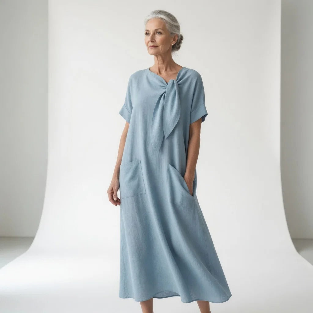 Estela - Vestido de Algodón de Corte Fluido
