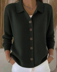 Edith - Chaqueta de Punto con Cuello y Botones
