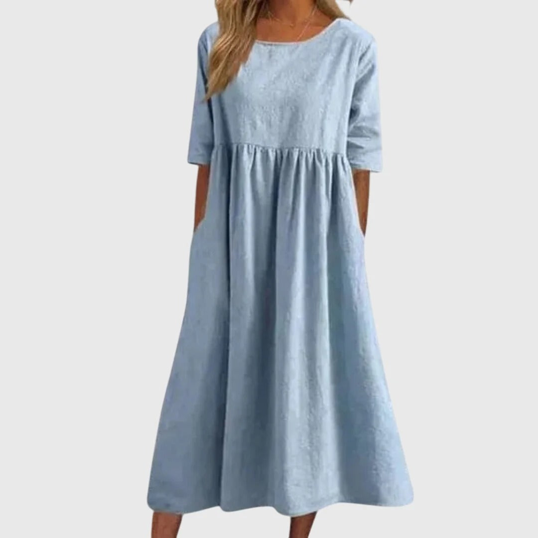 Beatriz - Vestido Fluido de Manga Corta