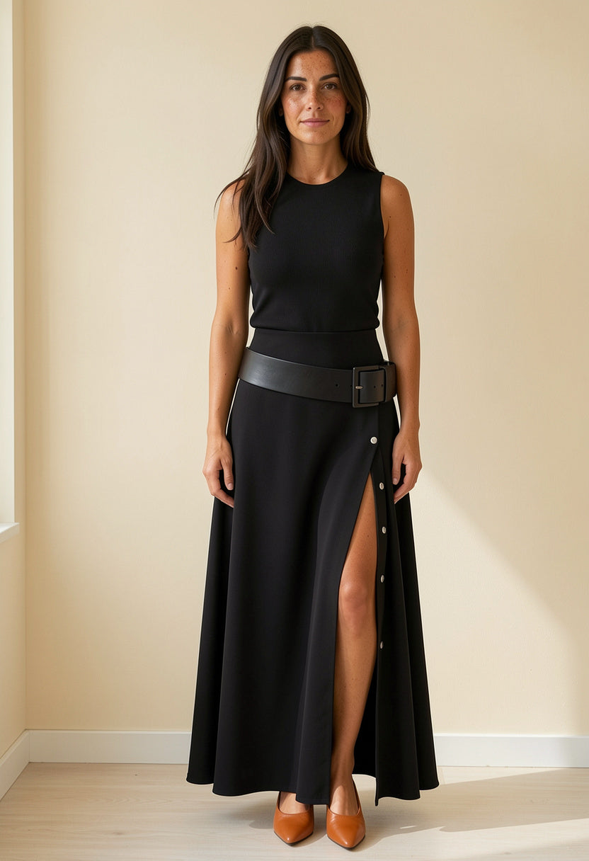 Julia - Vestido de viscosa con Cinturón