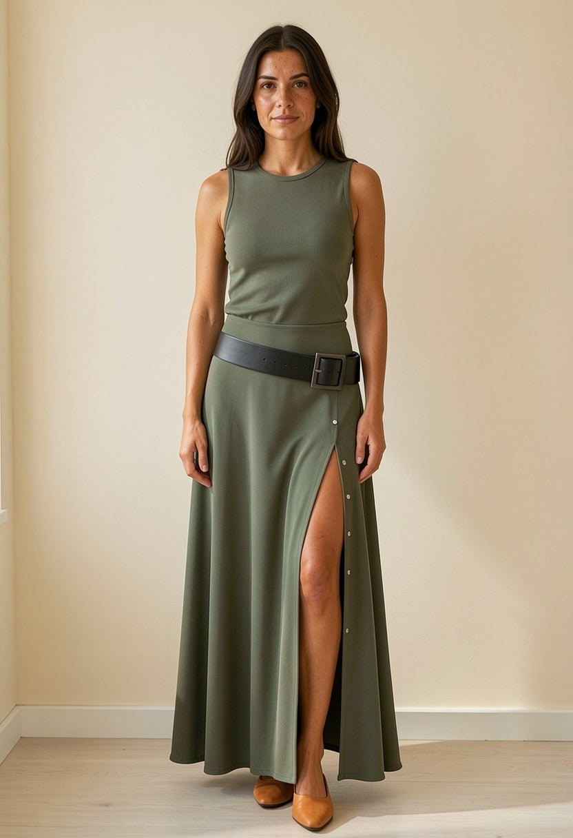 Julia - Vestido de viscosa con Cinturón