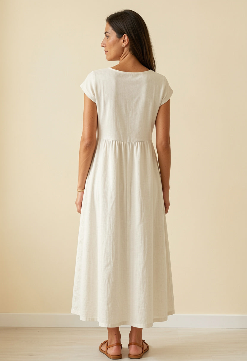 Vera – Vestido midi de lino