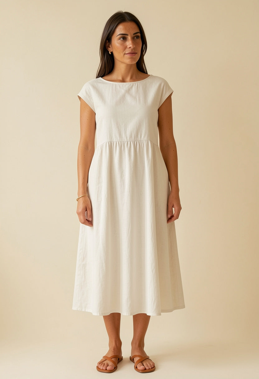 Vera – Vestido midi de lino