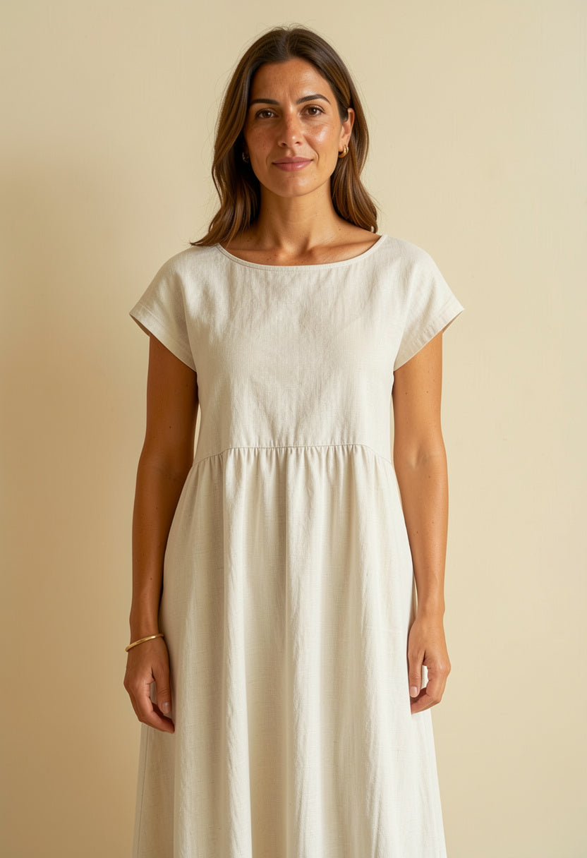 Vera – Vestido midi de lino