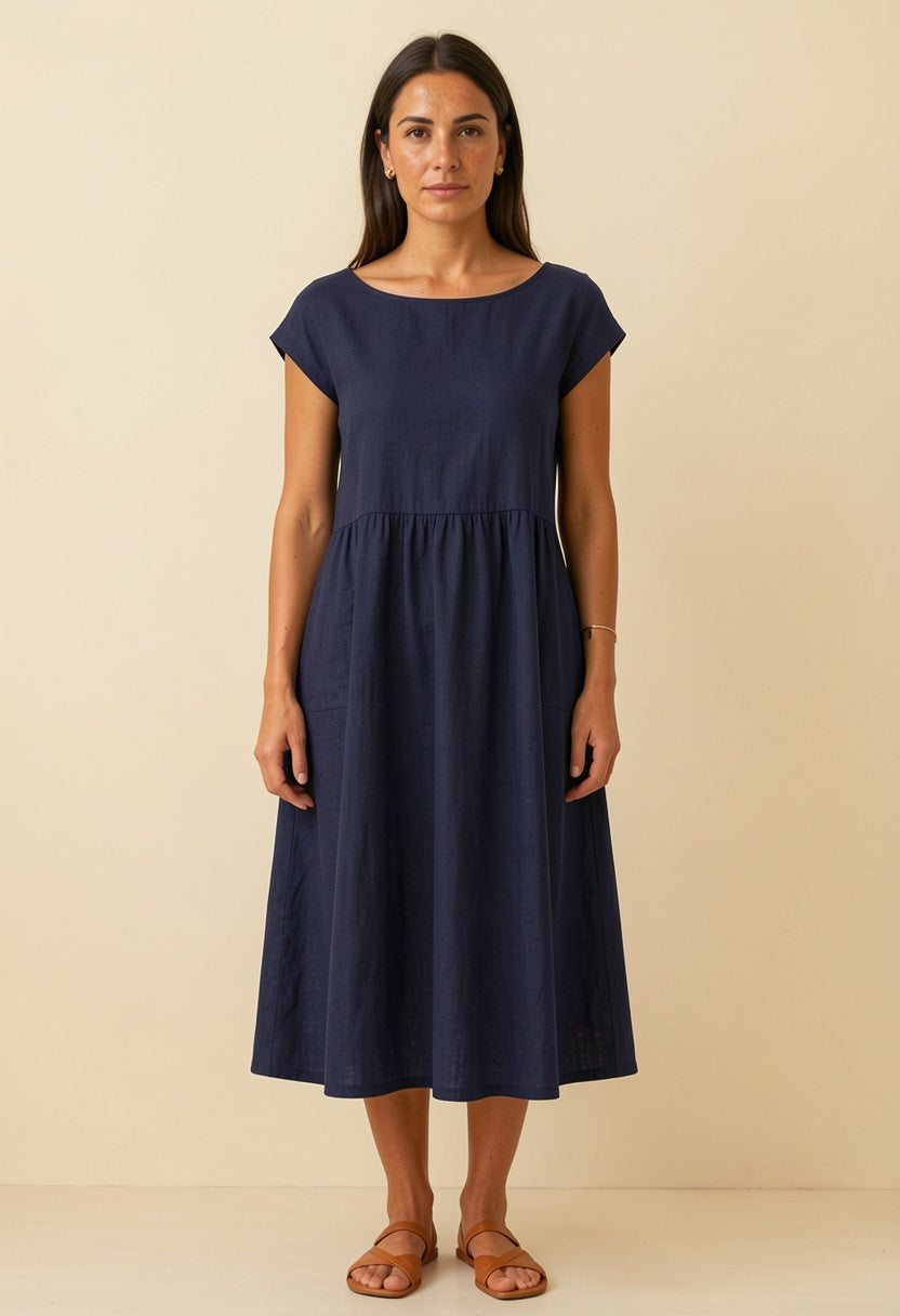 Vera – Vestido midi de lino