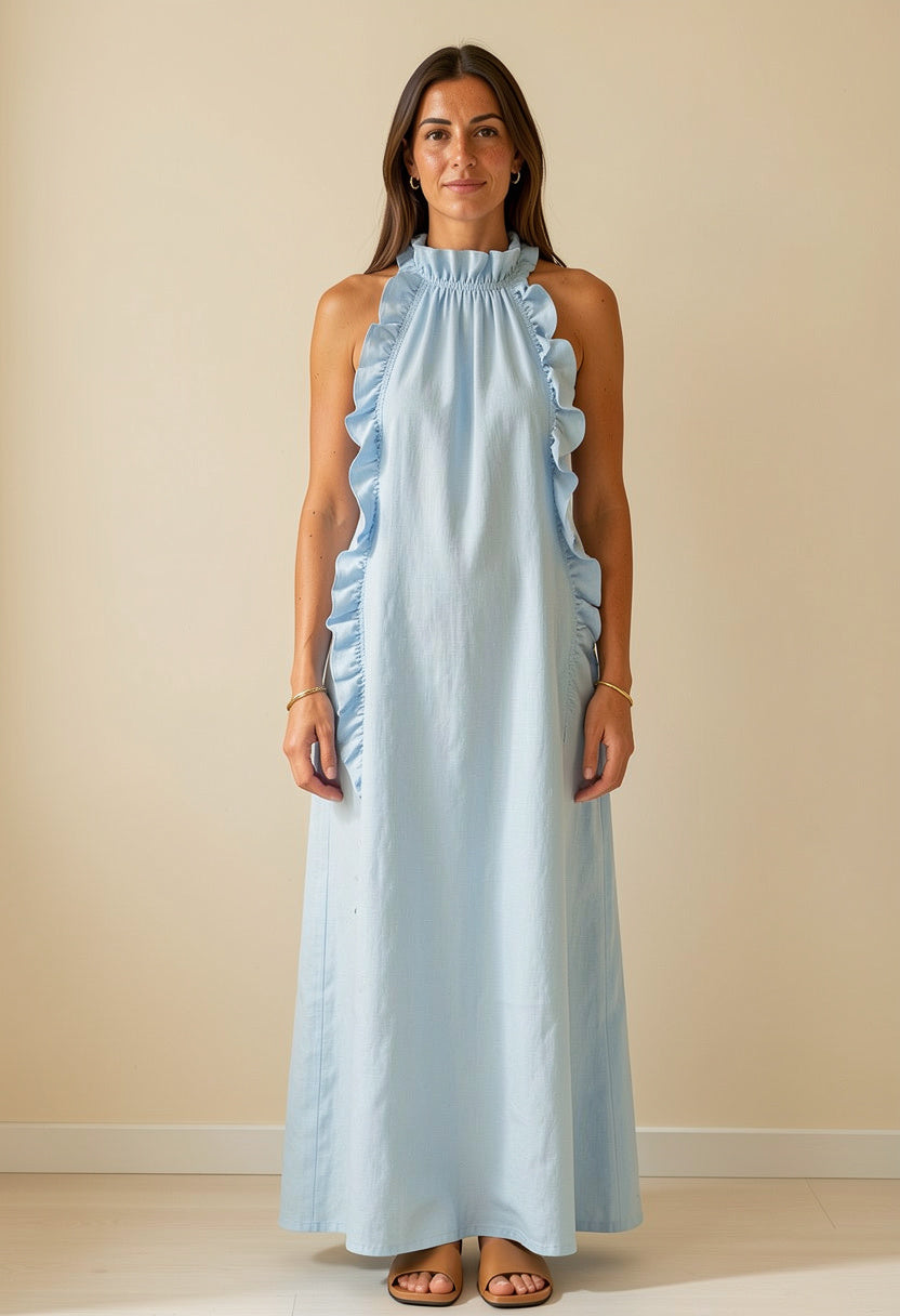 Helene - Vestido largo sin mangas de lino