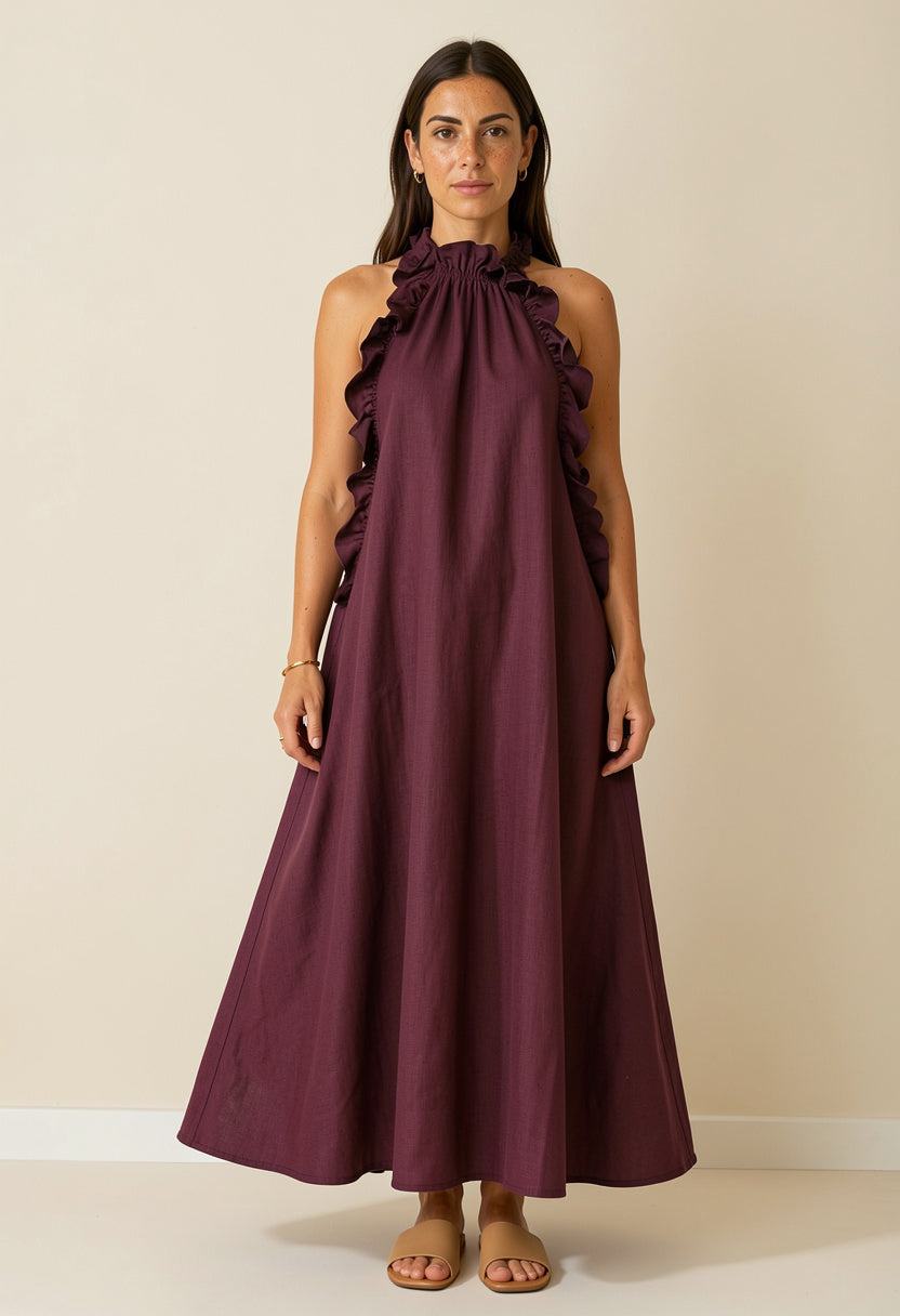Helene - Vestido largo sin mangas de lino