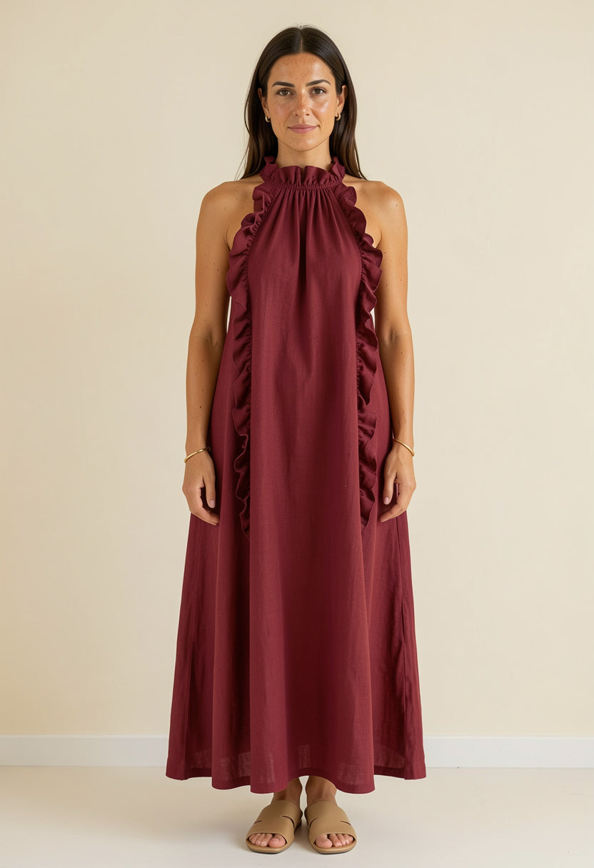 Helene - Vestido largo sin mangas de lino