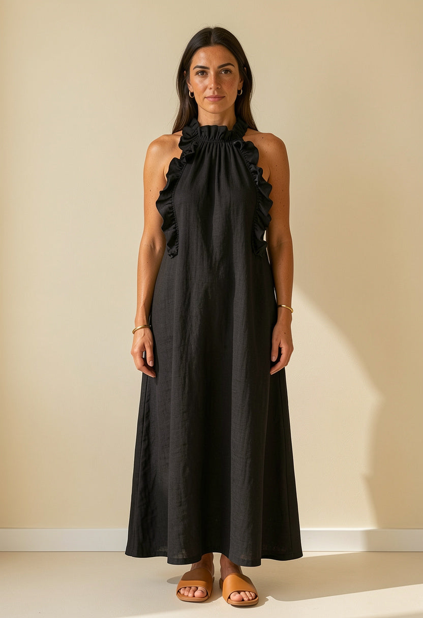 Helene - Vestido largo sin mangas de lino